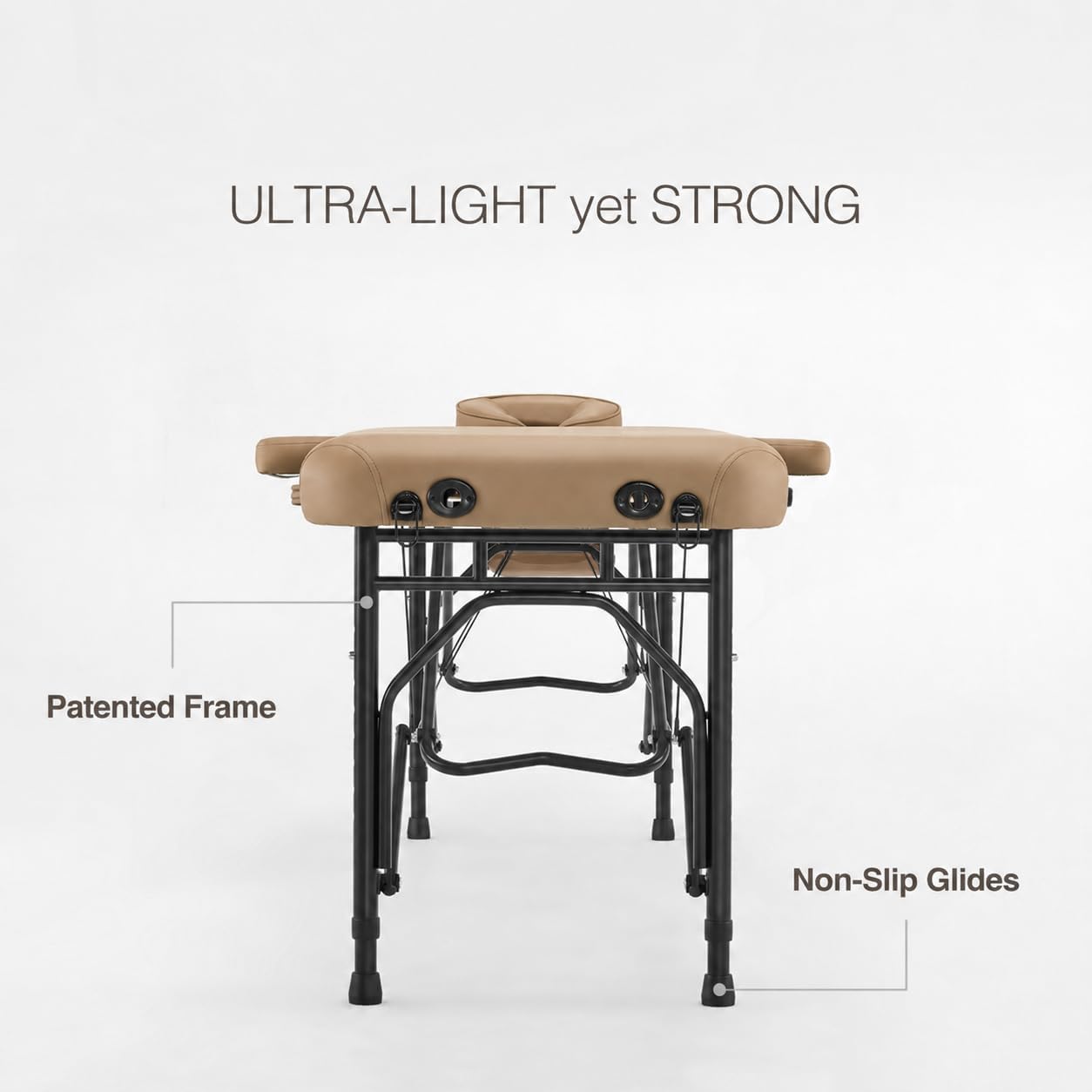 Portable Aluminum Massage Table, Foldable Travel Bed, 70 x 21, Black | Aluminum Frame · 3" Memory Foam · 450 lb Working Capacity · Foldable · Massage, Spa & Mobile Therapy