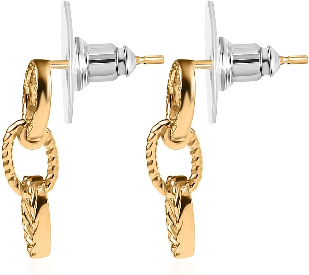 Shop LC Earrings in 18K Vermeil Yellow Over Sterling Silver 2.35 Grams