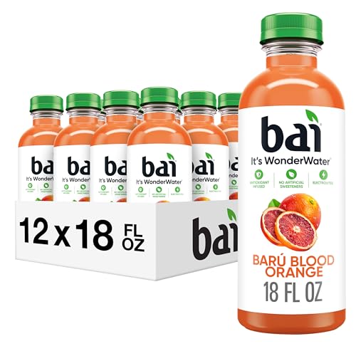 Bai Antioxidant Infused Water Beverage, Baru Blood Orange, 18 Fluid Ounce Bottle, 12 Pack