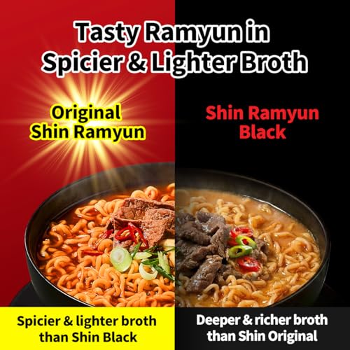 Nongshim Shin Ramyun Bowl Noodles, Spicy Korean Signature Instant Ramyun, Rich Beef Flavored Broth, Quick and Easy, Microwaveable Bowl, 3.03 oz (Pack of 12)