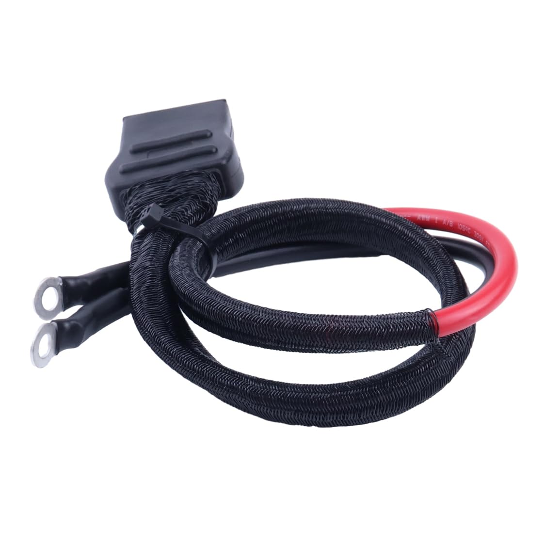 2-Pin Battery Cable Harness Plow Side 21294 8245 with Strap Ties and Cap Compatible with Western Fisher Snow Plows