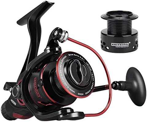 KastKing Sharky Baitfeeder III Spinning Reels with 5.5:1 Gear Ratio | Max Drag: 26.5 lb, 10+1 BB, 16.6 oz, CNC Aluminum Spool, Carbon Fiber Drag for Live Liner, Comes with Graphite Spool