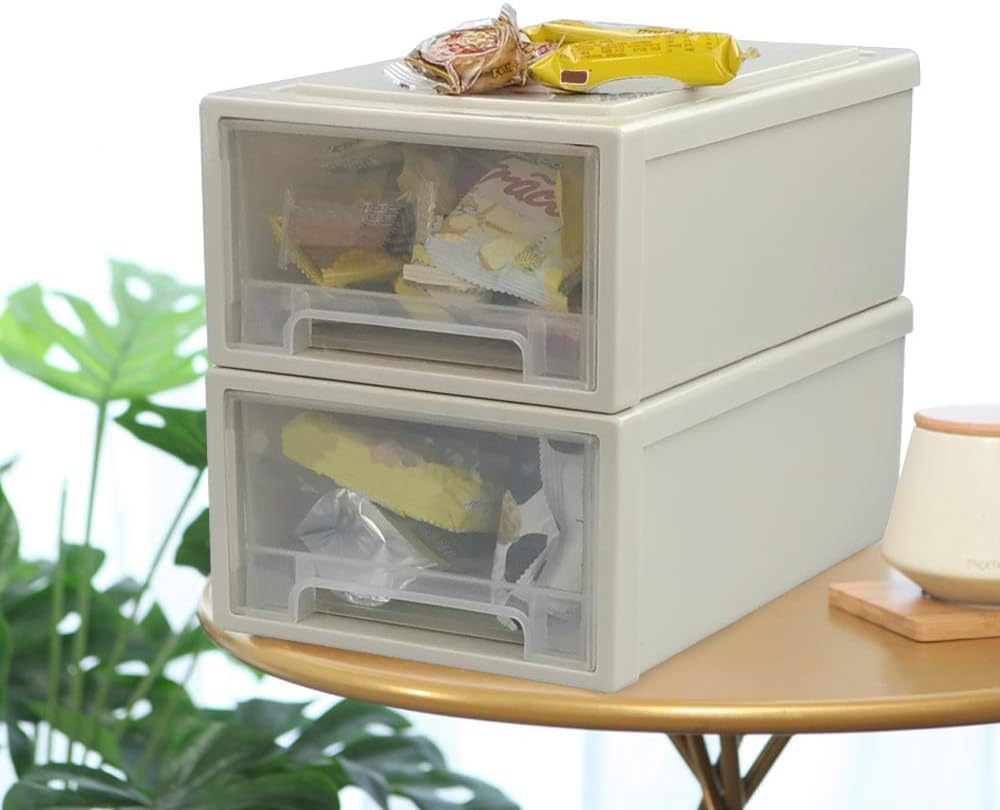 6 Quart Plastic Chest of Drawers, Desktop Office Organizer, 3 Pack