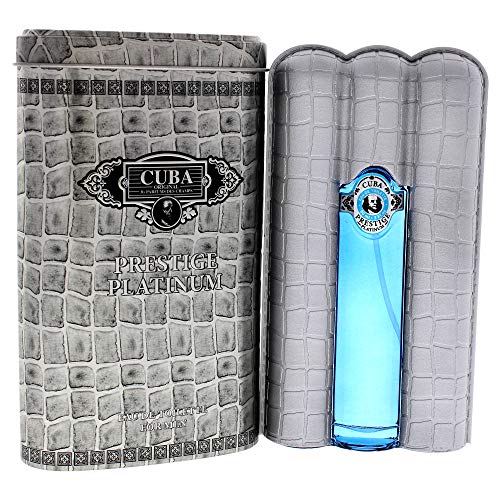 Cuba Original by Parfums Des Champs Prestige Platinum by Cuba, 3 oz Eau De Toilette Spray for Men (CUBPRPM0009002)