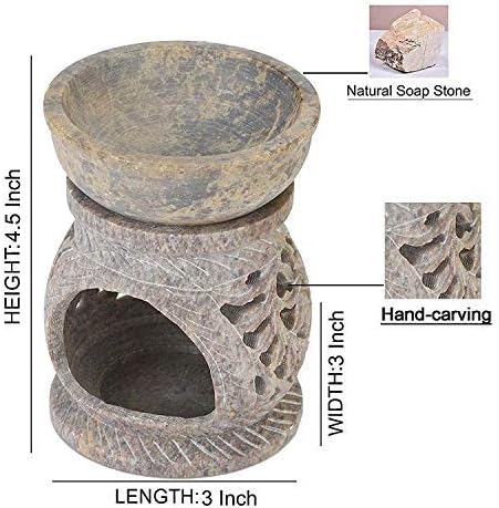 Nirvana Class NIRMAN Handmade Stone Aroma Burner Oil Diffusers Home Decor (Leaf)