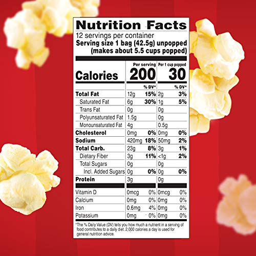 Orville Redenbacher’s Popcorn Mini Bags, Movie Theater Butter 1.5 oz., 12ct