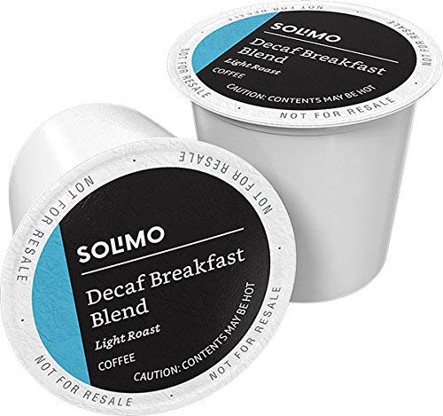Amazon Brand Solimo Variety Pack Light, Medium Roast Coffee Pods (Kona, Breakfast, Donut) + Solimo Decaf Light Roast Coffee Pods