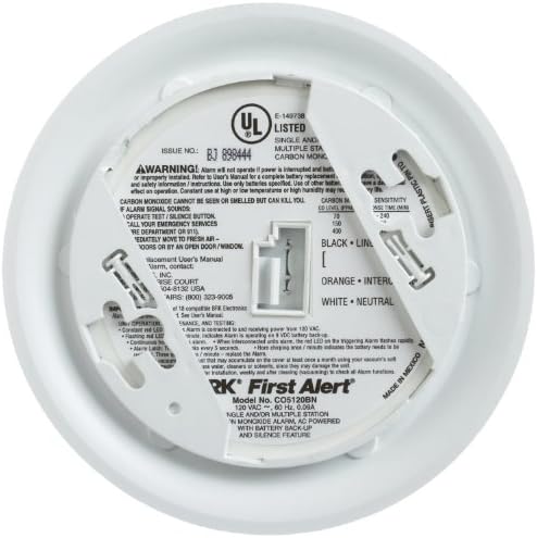 First Alert BRK CO5120BN Hardwire Carbon Monoxide Alarm with Battery Backup 2 Pack