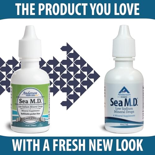Anderson Sea M.D. Concentrated Trace Mineral Drops, 79 Trace Minerals with Magnesium, Sodium and Chloride Electrolytes - Supports Hydration, Energy, Muscles and Bone Health - 4 Fl Oz, 60 Servings