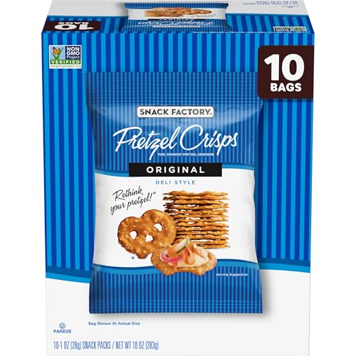 Snack Factory Original Pretzel Crisps, Non-GMO, 14 oz Party Size Bag