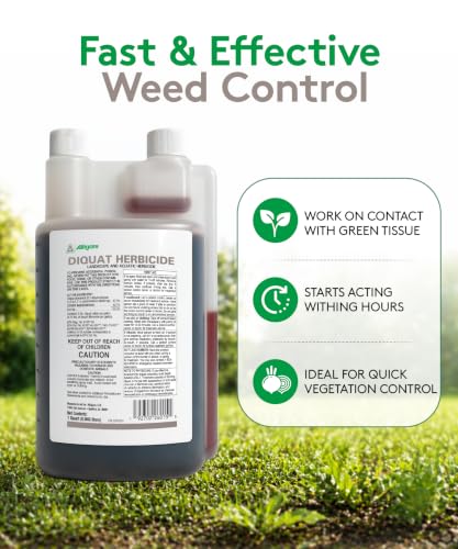 Alligare Diquat Herbicide to Control Bluegrass, Duckweed, Hydrilla & More - Glyphosate Alternative, Fast-Acting Non-Selective Liquid Weed Killer for Aquatic & Landscape Use - 2.5 Gallon