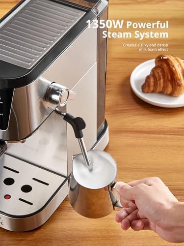 UDI Espresso Machines, 20 Bar Espresso Coffee machine | with LED Touch screen, for Lattes, Cappuccinos, Americano