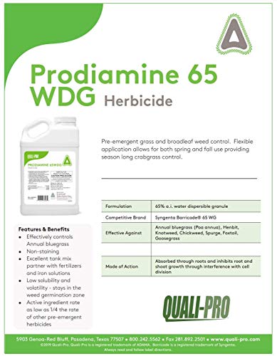 Prodiamine 65 Wdg 5lbs Pre-emergent Grass Broadleaf Weeds ( Generic Barricade )