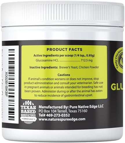 Nature's Pure Edge Original Extra Strength Glucosamine Dog and Cat Supplement Flavored with Real Chicken. Treats Painful and Damaged Joints. Large