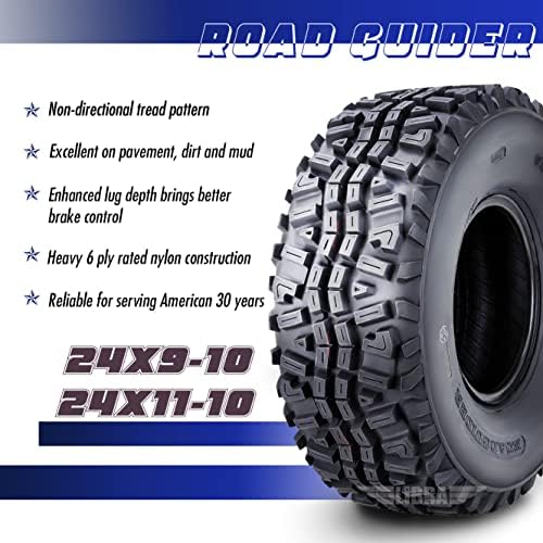 ROADGUIDER Full Set ATV Tires 24x9-10 & 24x11-10 for 2017 Kawasaki Mule SX