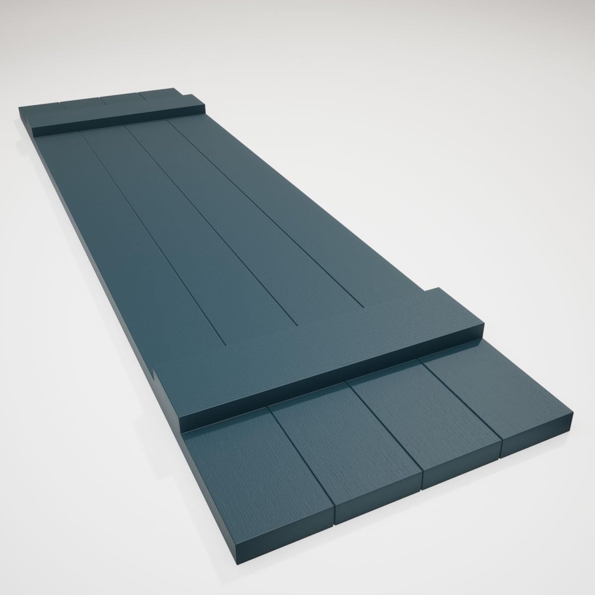 14"W x 59"H Lifetime Vinyl, Standard Four Board Joined, Board-n-Batten Shutters, w/Installation Shutter-Lok's & Matching Screws (Per Pair), Forest Green