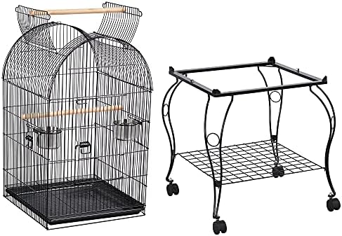 Yaheetech 59-inch Dome Open Top Large Medium Parrot Bird Cage On Stand for Sun Parakeets Conures Quaker Parrot Rolling Cockatiel Bird Cage