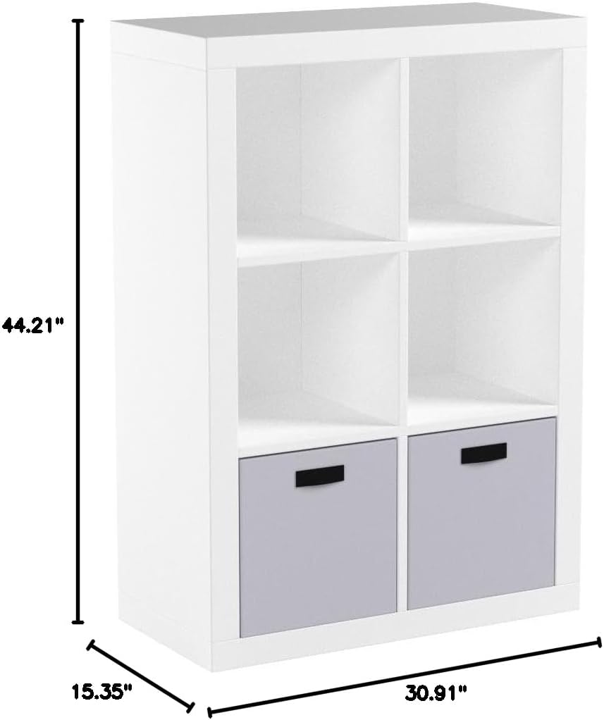 Better Homes and Gardens.. Bookshelf Square Storage Cabinet 4-Cube Organizer (Weathered) (White, 4-Cube) (White, 6-Cube)