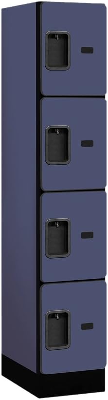 Salsbury Industries Four Tier Designer Wood Locker, Mahogany, 6' 3" x 18"