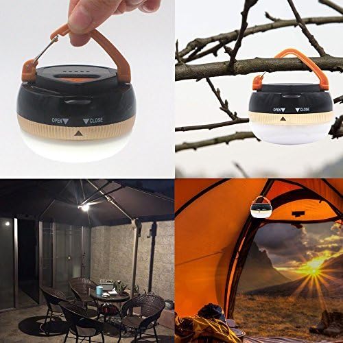 2 Pack LED Lantern Portable Camping Lights Outdoor Tent Light Hanging Camping Lamp with 5 Modes, Restractable Hook for Adults and Kids