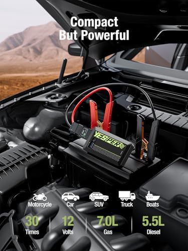 YESPER 12V Portable Car Jump Starter 1500A Motorcycle Battery Jump Pack | Supersafe Powerful Booster Jump Box Pocket Starter Pack(Up to 7L Gas and