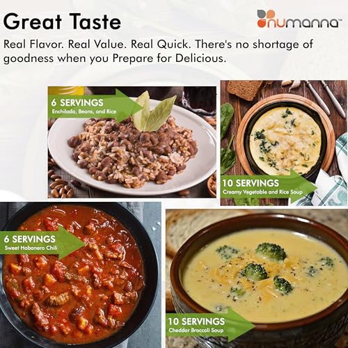 Numanna Grab-n-Go Bucket 80 Servings, 12 lbs | Freeze-Dried Premade Meals | 25+ Year Shelf Life | Non-Perishable, Ready-to-Eat Breakfast & Dinner Everyday Meals | Emergency & Survival Food Kit | Made in USA