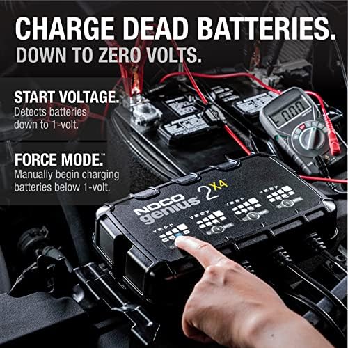 NOCO GENIUS2X4 6/12V 4-Bank Battery Charger, Trickle Charger & Maintainer