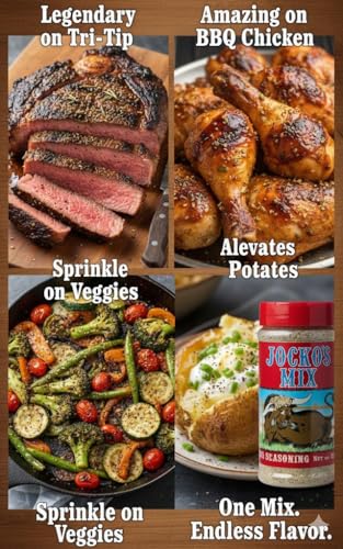 Jocko's Mix Santa Maria Style Seasoning - 15.3oz Bottle Of Tri-Tip, Steak, Pork, and Chicken Seasoning - Santa Maria California Grill - Jocko's Mix for Meat, Seafood Stew & Vegetables, Gluten Free