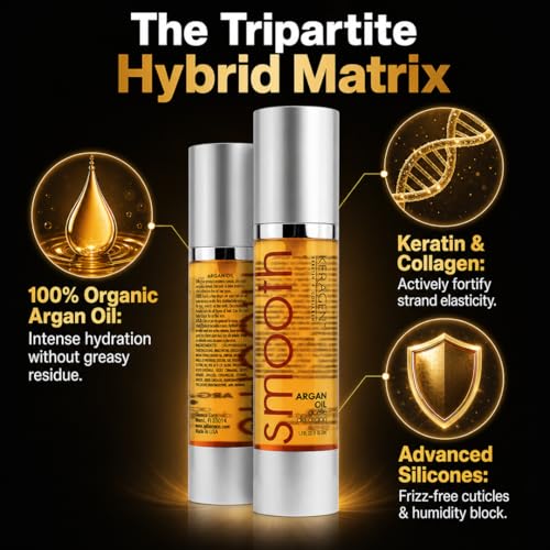 KERAGEN Heat Styling Hair Serum, Heat Protection Argan Oil, 1.7 oz | Organic argan oil, keratin and collagen support smoothening, softening and shine