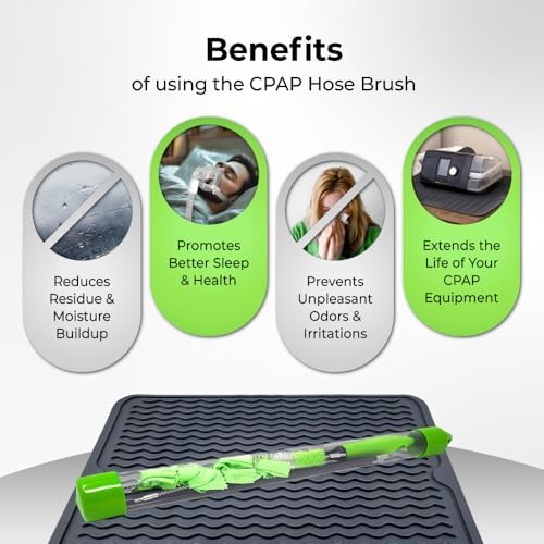 Purdoux 2-in-1 CPAP Hose Brush Tube Cleaner & Dryer for 22mm & 15mm Hoses | 6-Piece Adjustable Stem Up to 6.5ft, Soft Nylon Bristles