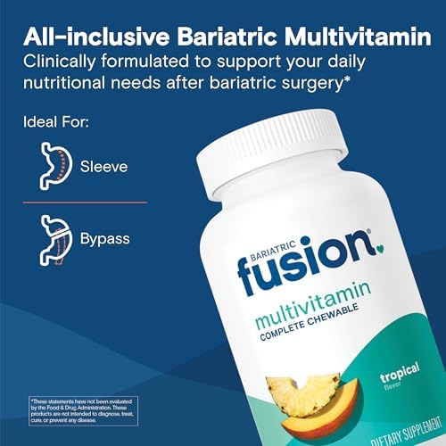 Bariatric Fusion Orange Cream Flavored Complete Chewable Bariatric Multivitamin with Iron for Bariatric Surgery Patients Including Gastric Bypass and Sleeve Gastrectomy - 120 Tablets