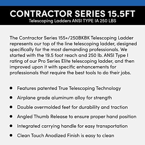Xtend & Climb Contractor Series 155+/250 Telescoping ladder, Black | Contractor Series