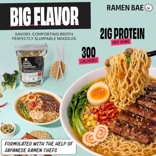 Ramen Bae Original Stir Fry Protein Noodles - 28g Protein, Garlic Soy | Air Dried Not Fried, Plant Based, Vegan Protein Noodles - Lower Carb & Fat - Savory & Bold with Hint of Spice (Pack of 6)
