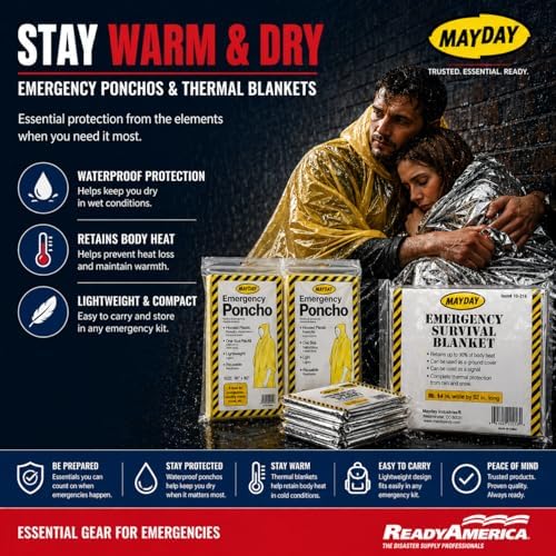 Ready America 70280 72 Hour Emergency Kit, 2-Person, 3-Day Backpack, Includes First Aid Kit, Survival Blanket