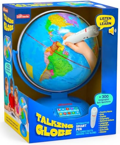 Little Experimenter Interactive 9" Talking Globe, Smart Pen, STEM Ages 8-12