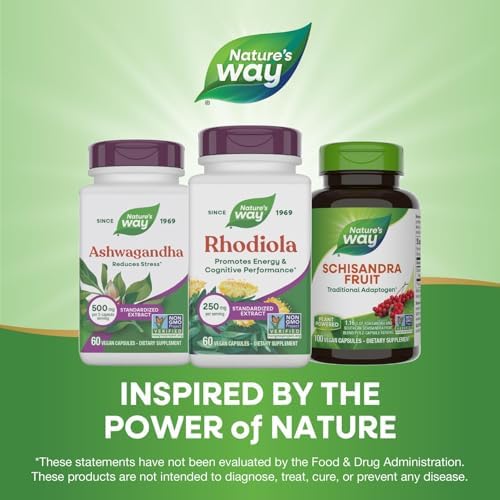 Nature's Way Rhodiola - 250mg per Serving - Rhodiola Capsules for Cognitive Performance & Energy Support* - Adaptogenic Herb* - Non-GMO Project