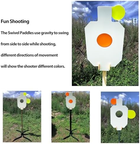 Highwild AR500 Steel Hostage Target 12" x 20" x 3/8" Armored Steel Bullseye Reactive IDPA Shooting Target with 2X4 T-Post Bracket