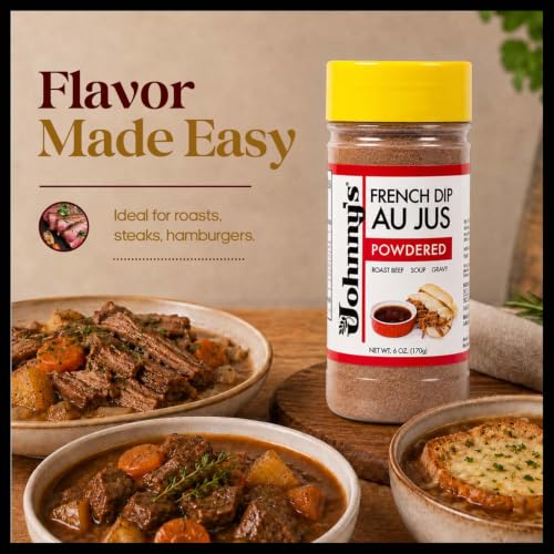 Johnny's - French Dip Concentrated Au Jus Sauce - 6 oz | Concentrated Au Jus Sauce, Rich Beef Flavor, Ideal For French Dip Sandwiches, Roast Beef