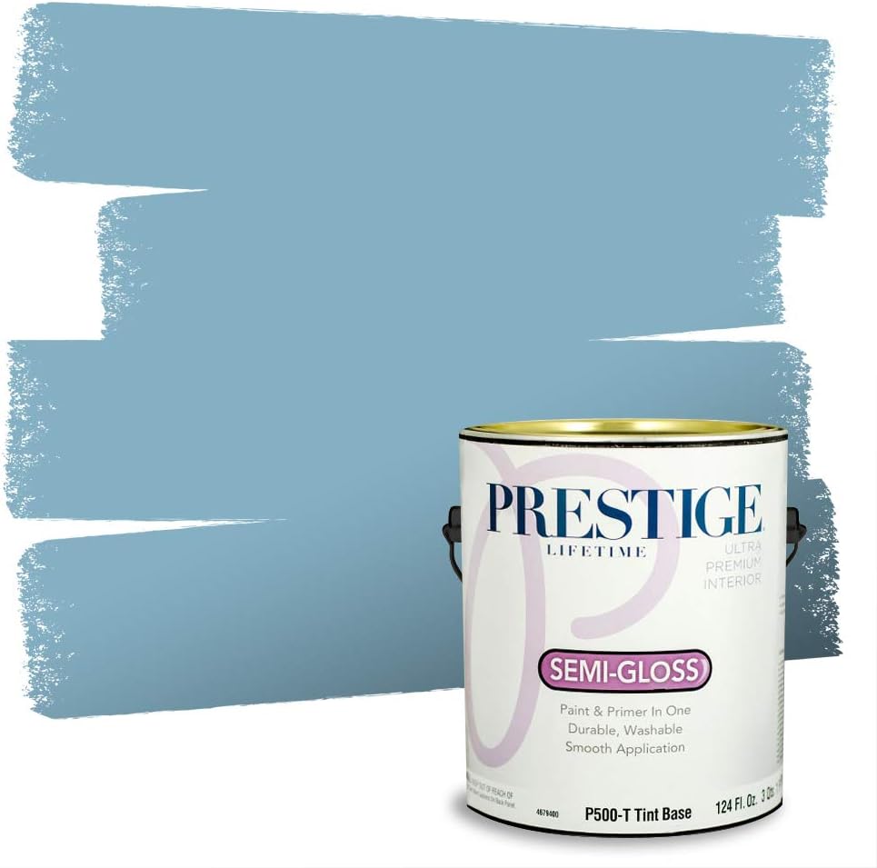 Prestige Paints E400-P-SW6506 Exterior Paint and Primer in One, 1-Gallon, Satin, Comparable Match of Sherwin Williams Vast, 1 Gallon, SW45-Vast Sky