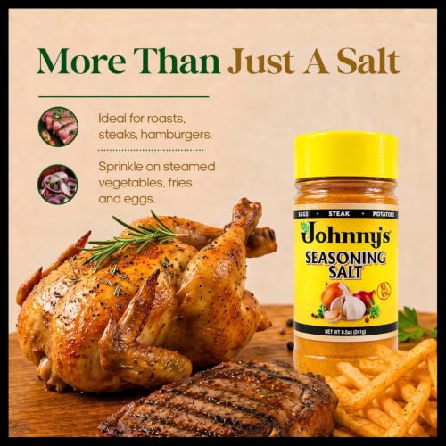 Johnny's - Fine Seasoning Salt - 8.5 oz | Classic All-Purpose Seasoning, Great For Meats, Vegetables, Fries, Soups, Grilling