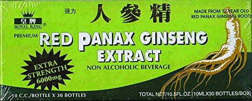 Royal King Red Panax Ginseng Extract 6000mg 10c.c./bottle X 30 (Pack of 4)
