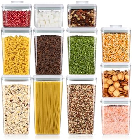 Melovom Pop Food Storage Containers Set Airtight Food Storage Containers with Pop Lids, Kitchen Pantry Organization and Storage, BPA Free, 2 x 2.8Qt