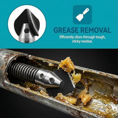 Drain Snake Drill Attachment Auger Cutter Kit compatible with RIDGID K-400 C-4 C-6 C-7 C-8 C-9 Models, 10 Pieces for 5/8 Inch Drain Snake Cable