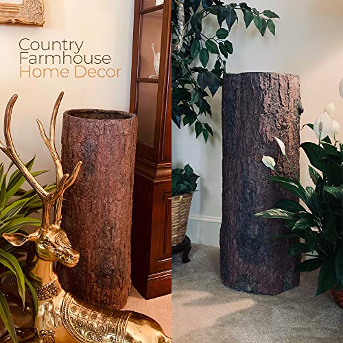 🌳 Woodland Country Rustic Tree Stump Garbage Bin. Unique Realistic Log Trash Can.