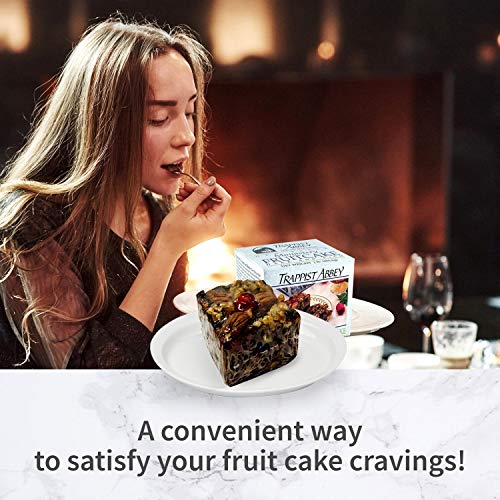 Trappist Abbey Monastery Fruitcake with Candied Fruits & Nuts- Traditional Fruit Cake Soaked in 120 Proof Brandy (1 lb) | Traditional Soaked in 120