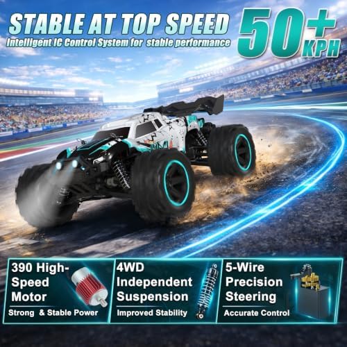 1:14 RC Cars for Adults & Teens, 50 KM/H 4WD Offroad Remote Control Car, 60 Mins Runtime