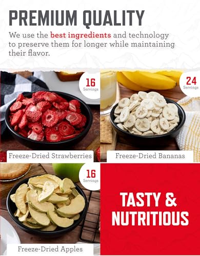 ReadyWise Emergency Food Supply - 132 Servings, Survival Bucket, Dehydrated & Freeze Dried Protein Meals, Camping Essentials, Ready to Eat Disaster Prepping Supplies,up to 25 Year Shelf Life