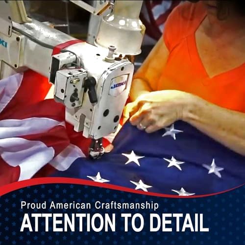 American Flag 6x10 Made in USA – Heavy Duty 2‑Ply Polyester Outdoor US Flag, Embroidered Stars & Sewn Stripes