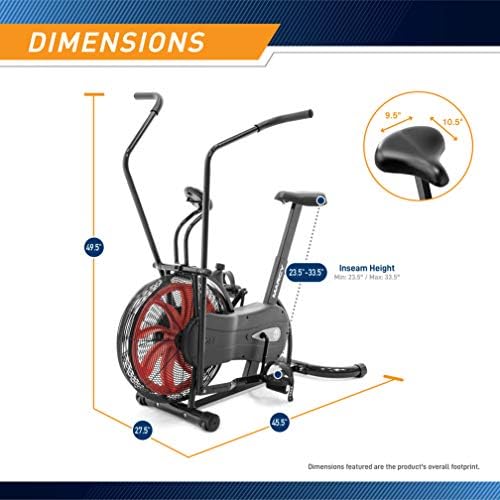 Marcy Air-Resistance Exercise Fan Bike With Dual Action Handlebars
