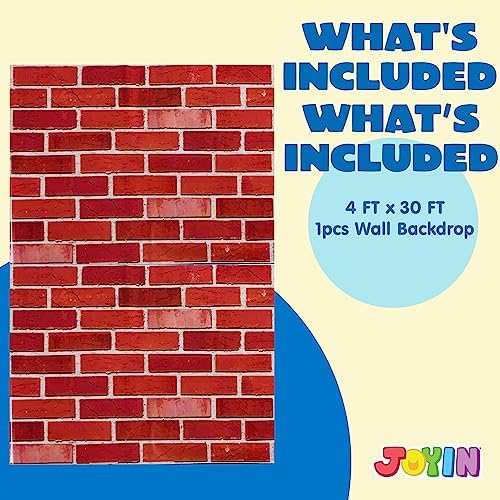 JOYIN Brick Wall Backdrop 30FT x 4FT Birthday Party Accessory Christmas Wall Decorations